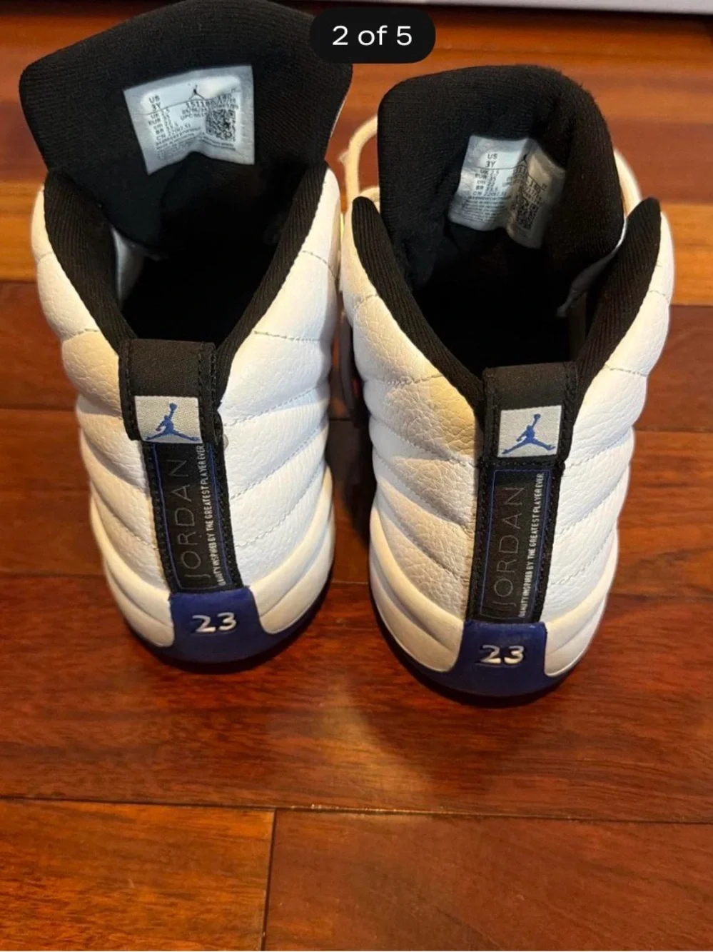 Kids Jordan White and Blue High-Top Sneakers